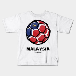 Malaysia Football Country Flag Kids T-Shirt